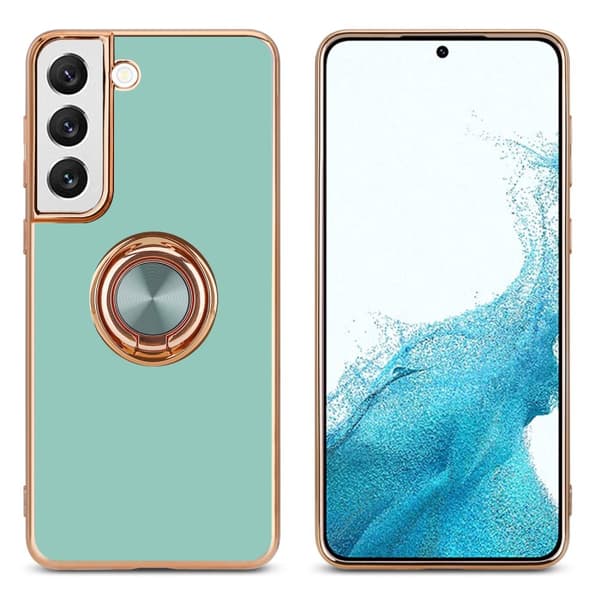 Deksel til Samsung Galaxy S21 5G med ring Etui av fleksibel TPU-silikon, med kamerabeskyttelse magnetisk bilholder