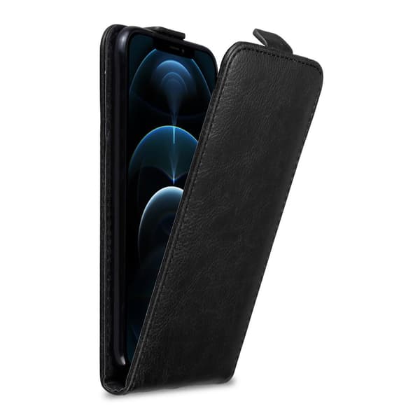Deksel til iPhone 12 PRO MAX Flip Etui med magnetisk lukking NATTSORT