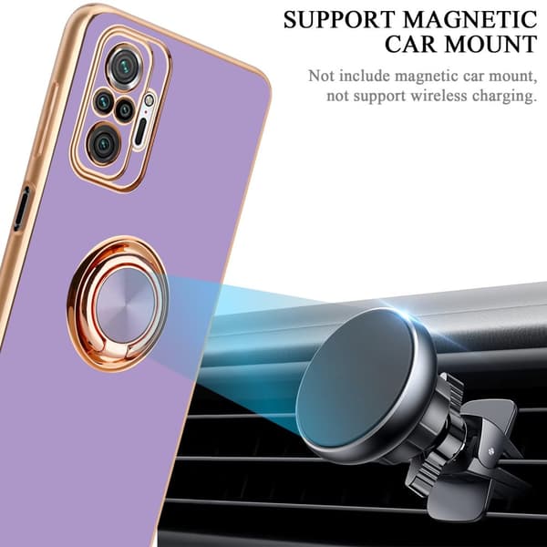 Xiaomi RedMi NOTE 10 PRO Suojakuori Suojakotelo valmistettu joustavasta TPU silikonista jossa on kameran suojaus ja magneettinen autoteline