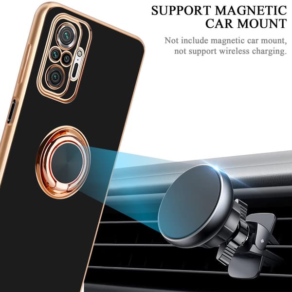 Xiaomi RedMi NOTE 10 PRO Suojakuori Suojakotelo valmistettu joustavasta TPU silikonista jossa on kameran suojaus ja magneettinen autoteline
