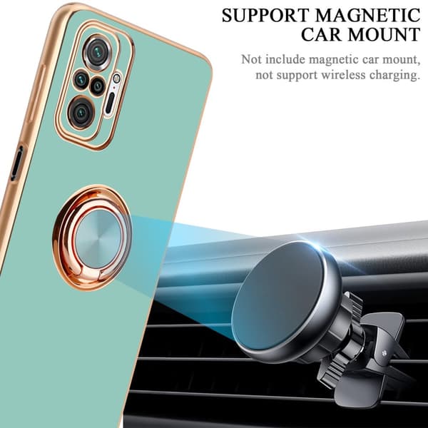 Xiaomi RedMi NOTE 10 PRO Suojakuori Suojakotelo valmistettu joustavasta TPU silikonista jossa on kameran suojaus ja magneettinen autoteline