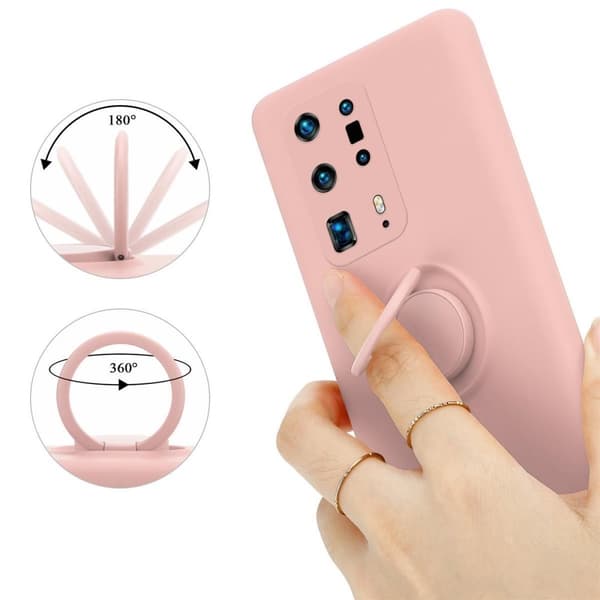 Huawei P40 PRO / P40 PRO+ Skal Fodral Mobilskydd av flexibelt TPU-silikon med ring Skyddsfodral Case Cover