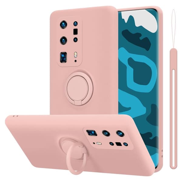 Huawei P40 PRO / P40 PRO+ Skal Fodral Mobilskydd av flexibelt TPU-silikon med ring Skyddsfodral Case Cover