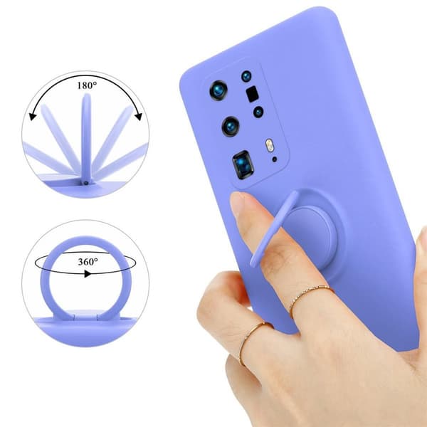Huawei P40 PRO / P40 PRO+ Skal Fodral Mobilskydd av flexibelt TPU-silikon med ring Skyddsfodral Case Cover