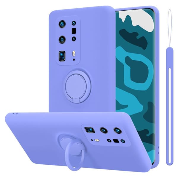 Huawei P40 PRO / P40 PRO+ Skal Fodral Mobilskydd av flexibelt TPU-silikon med ring Skyddsfodral Case Cover