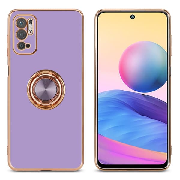 Xiaomi RedMi NOTE 10 5G / POCO M3 PRO 5G Skal Fodral med ring av flexibel TPU-silikon, med kameraskydd och magnetisk bilhållare