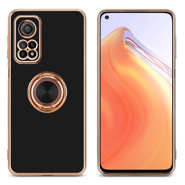 Xiaomi Mi 10T / Mi 10T PRO Skal Fodral med ring av flexibel TPU-silikon, med kameraskydd och magnetisk bilhållare