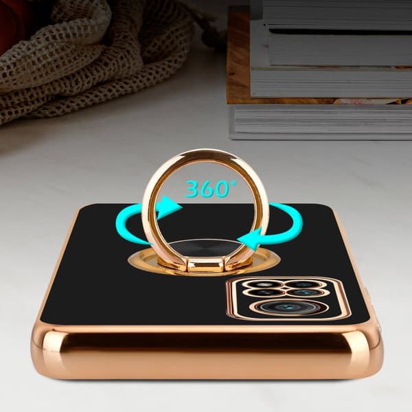 Xiaomi Mi 10T / Mi 10T PRO Skal Fodral med ring av flexibel TPU-silikon, med kameraskydd och magnetisk bilhållare