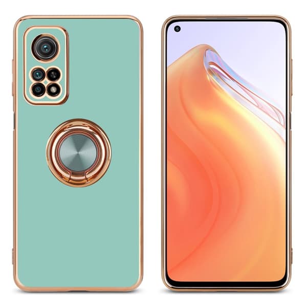 Xiaomi Mi 10T / Mi 10T PRO Skal Fodral med ring av flexibel TPU-silikon, med kameraskydd och magnetisk bilhållare