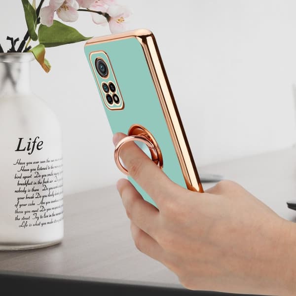 Xiaomi Mi 10T / Mi 10T PRO Skal Fodral med ring av flexibel TPU-silikon, med kameraskydd och magnetisk bilhållare