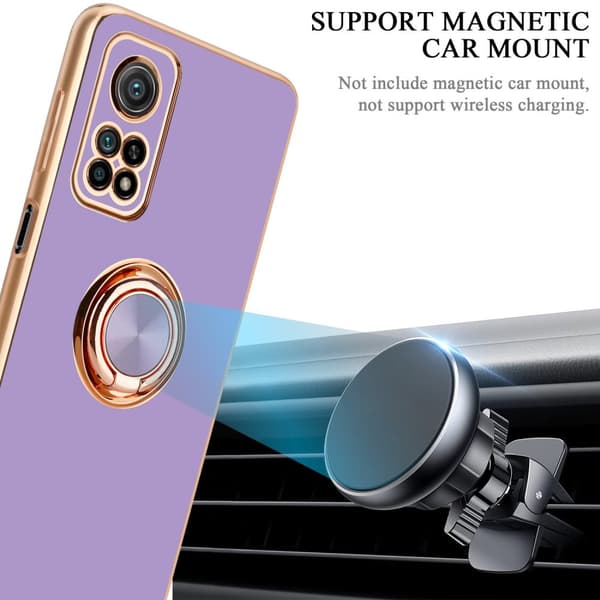 Deksel til Xiaomi Mi 10T / Mi 10T PRO med ring Etui av fleksibel TPU-silikon, med kamerabeskyttelse magnetisk bilholder