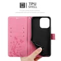 Miniatyrbilde 6 av 8: Deksel til iPhone 14 PRO Lommebokdeksel i blomster design med magnetisk lukking, stativfunksjon og kortplasser