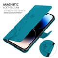 Miniatyrbilde 5 av 8: Deksel til iPhone 14 PRO Lommebokdeksel i blomster design med magnetisk lukking, stativfunksjon og kortplasser