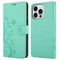 Miniatyrbilde 8 av 8: Deksel til iPhone 14 PRO Lommebokdeksel i blomster design med magnetisk lukking, stativfunksjon og kortplasser