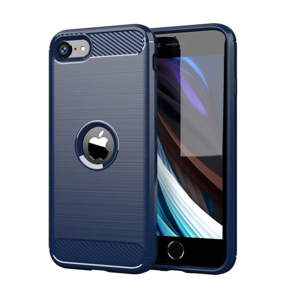 iPhone SE 2020 Cover TPU Etui () BØRSTET BLÅ
