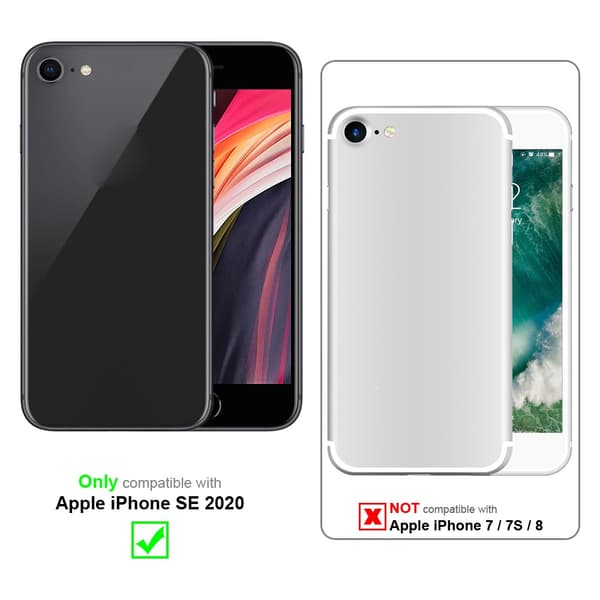 iPhone SE 2020 Suojakuori Suojakotelo joustavasta TPU-silikonista ruostumattoman teräksen ja hiilikuidun näköisenä