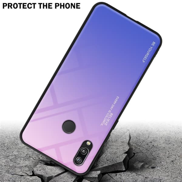 Huawei P20 LITE 2018 / NOVA 3E Suojakuori Suojakotelo Kaksivärinen joka on valmistettu TPU-silikonista ja jonka takaosa on valmistettu karkaistusta