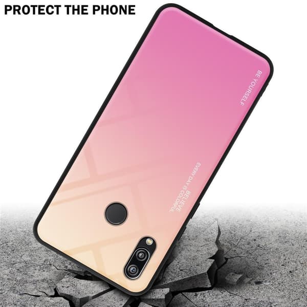 Huawei P20 LITE 2018 / NOVA 3E Skal Fodral i två färger av TPU-silikon och baksida av härdat glas Case Cover Mobilskydd