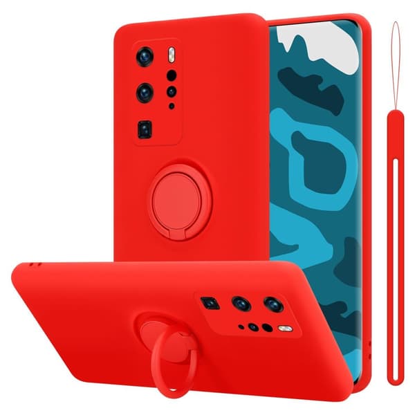 Silikondeksel til Huawei P40 PRO / P40 PRO+ Deksel av fleksibelt TPU-silikon LIQUID RØD