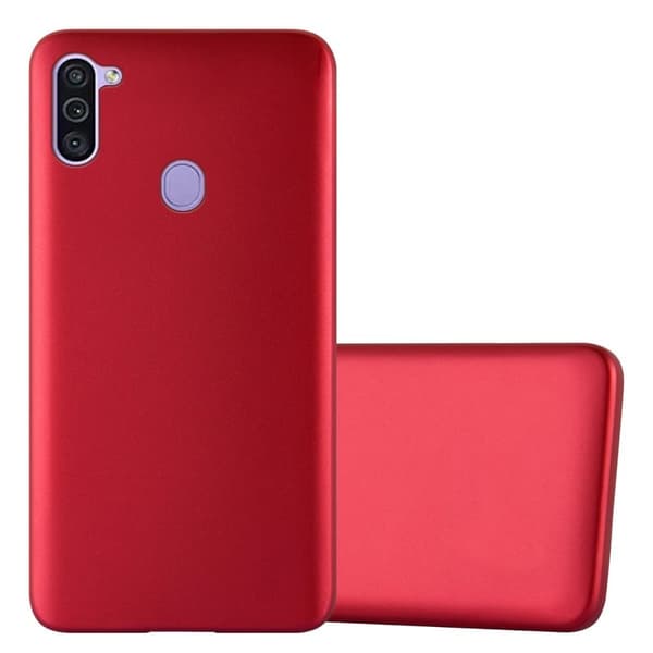 Samsung Galaxy A11 / M11 Skal Fodral Mobilskydd av flexibelt TPU-silikon METALLISKT RÖD