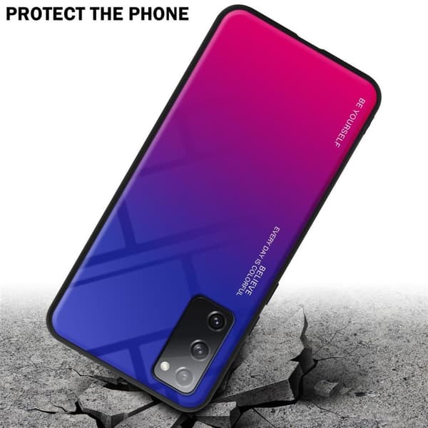 Samsung Galaxy S20 FE Skal Fodral i två färger av TPU-silikon och baksida av härdat glas Case Cover Mobilskydd