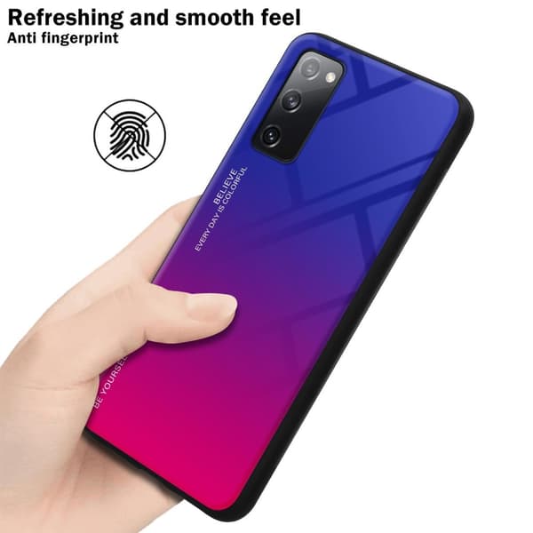 Samsung Galaxy S20 FE Skal Fodral i två färger av TPU-silikon och baksida av härdat glas Case Cover Mobilskydd