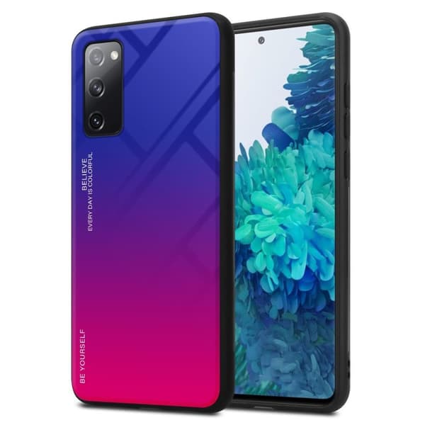 Samsung Galaxy S20 FE Skal Fodral i två färger av TPU-silikon och baksida av härdat glas Case Cover Mobilskydd