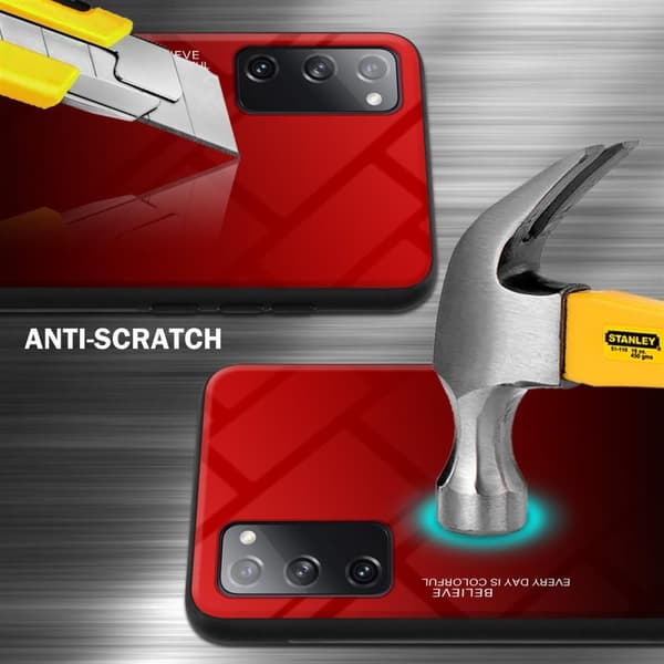 Samsung Galaxy S20 FE Skal Fodral i två färger av TPU-silikon och baksida av härdat glas Case Cover Mobilskydd