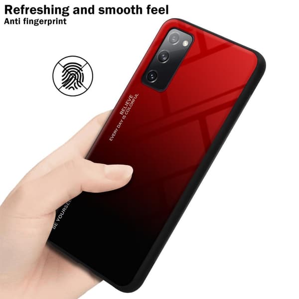 Samsung Galaxy S20 FE Skal Fodral i två färger av TPU-silikon och baksida av härdat glas Case Cover Mobilskydd