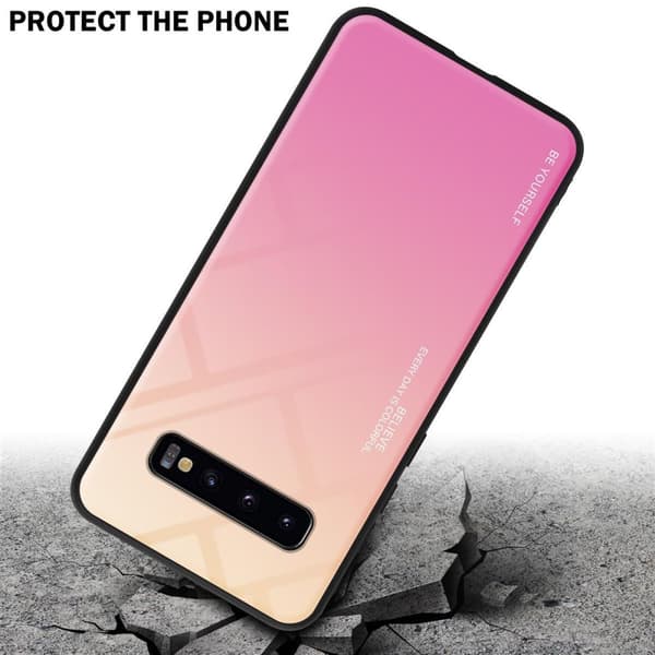 Deksel til Samsung Galaxy S10 4G Silikondeksel av TPU-silikon og bakside av herdet glass