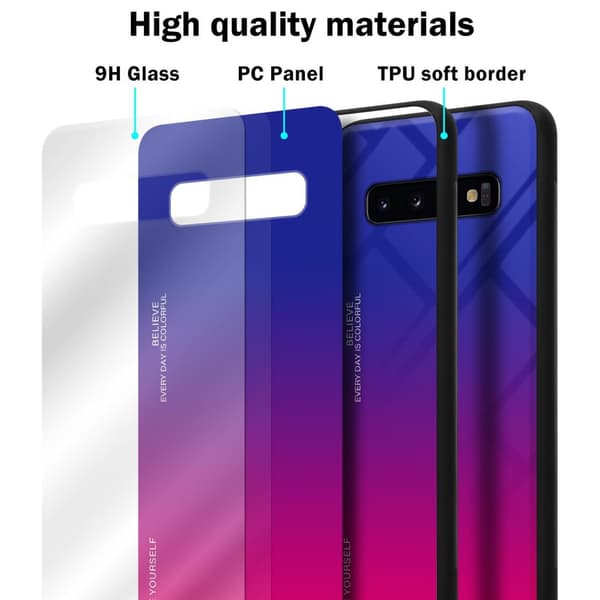 Deksel til Samsung Galaxy S10 4G Silikondeksel av TPU-silikon og bakside av herdet glass
