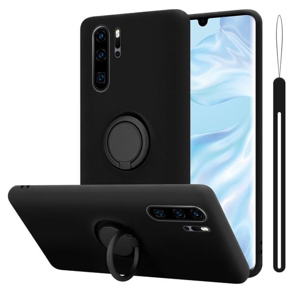 Silikondeksel til Huawei P30 PRO Deksel av fleksibelt TPU-silikon LIQUID SVART