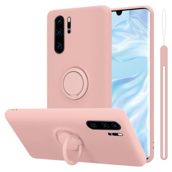Silikondeksel til Huawei P30 PRO Deksel av fleksibelt TPU-silikon LIQUID ROSA