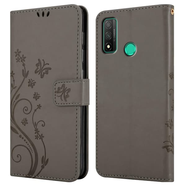 Huawei P SMART 2020 Skal Fodral i blomdesign Mobilskydd Case Cover med magnetisk stängning, ståfunktion och kortplatser