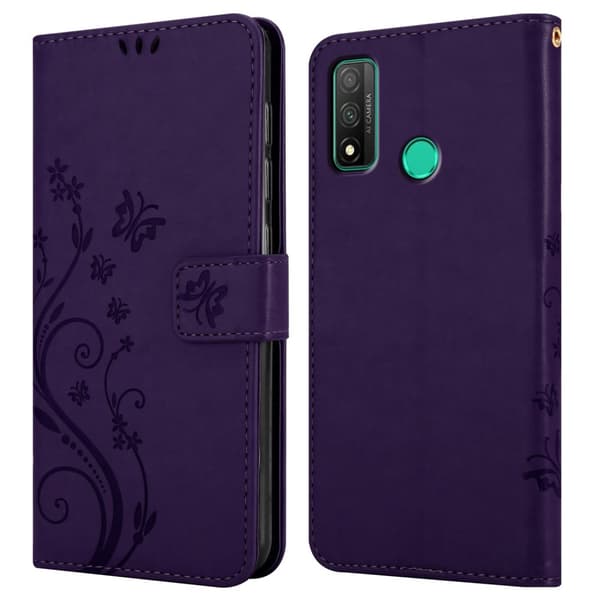Huawei P SMART 2020 Skal Fodral i blomdesign Mobilskydd Case Cover med magnetisk stängning, ståfunktion och kortplatser