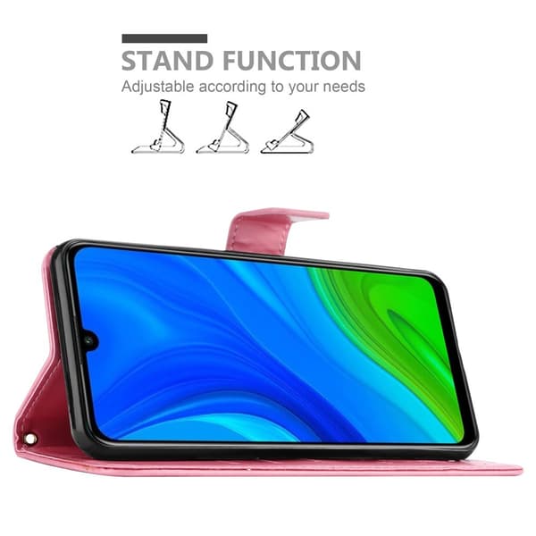 Huawei P SMART 2020 Skal Fodral i blomdesign Mobilskydd Case Cover med magnetisk stängning, ståfunktion och kortplatser