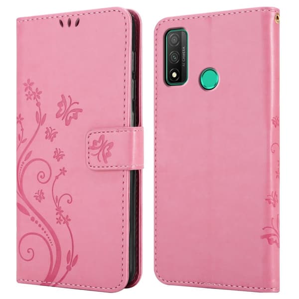 Huawei P SMART 2020 Skal Fodral i blomdesign Mobilskydd Case Cover med magnetisk stängning, ståfunktion och kortplatser
