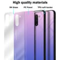 Miniatyrbilde 7 av 7: Deksel til Samsung Galaxy NOTE 10 Silikondeksel av TPU-silikon og bakside av herdet glass