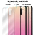 Miniatyrbilde 7 av 7: Deksel til Samsung Galaxy NOTE 10 Silikondeksel av TPU-silikon og bakside av herdet glass