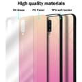 Miniatyrbild 6 av 6: Samsung Galaxy A70 / A70s Skal Fodral i två färger av TPU-silikon och baksida av härdat glas Case Cover Mobilskydd