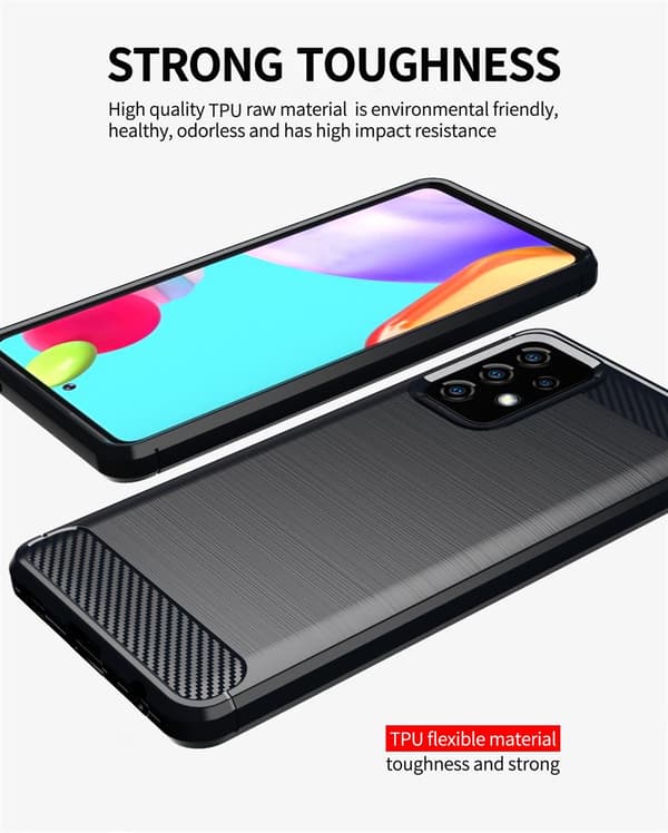 Samsung Galaxy A91 / S10 LITE / M80s Suojakuori Suojakotelo joustavasta TPU-silikonista ruostumattoman teräksen ja hiilikuidun näköisenä