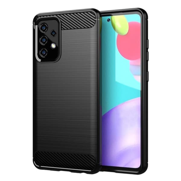 Samsung Galaxy A91 / S10 LITE / M80s Suojakuori Suojakotelo joustavasta TPU-silikonista ruostumattoman teräksen ja hiilikuidun näköisenä