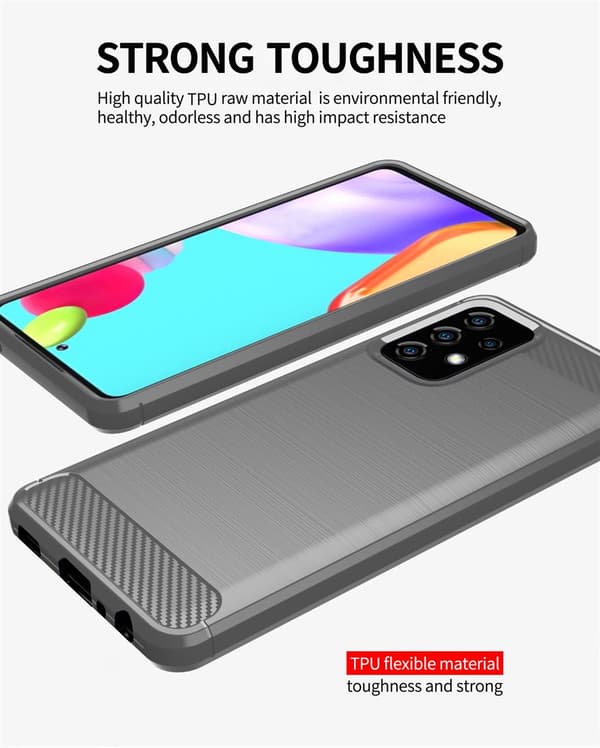 Samsung Galaxy A91 / S10 LITE / M80s Suojakuori Suojakotelo joustavasta TPU-silikonista ruostumattoman teräksen ja hiilikuidun näköisenä