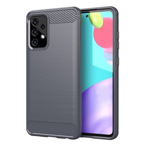 Samsung Galaxy A91 / S10 LITE / M80s Suojakuori Suojakotelo joustavasta TPU-silikonista ruostumattoman teräksen ja hiilikuidun näköisenä BRUSHED HARMAA