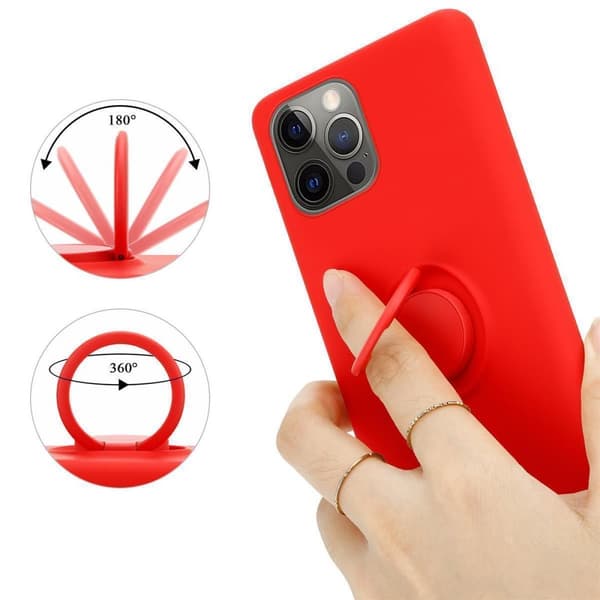 iPhone 12 PRO MAX Suojakotelo Suojakuori joustavasta TPU-silikonista jossa on rengas