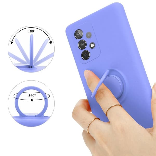Samsung Galaxy A52 (4G / 5G) / A52s Suojakotelo Suojakuori joustavasta TPU-silikonista jossa on rengas