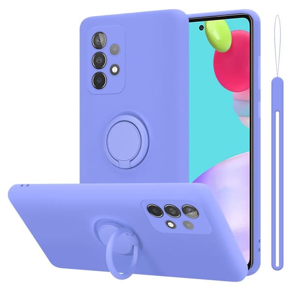Samsung Galaxy A52 (4G / 5G) / A52s Suojakotelo Suojakuori joustavasta TPU-silikonista jossa on rengas