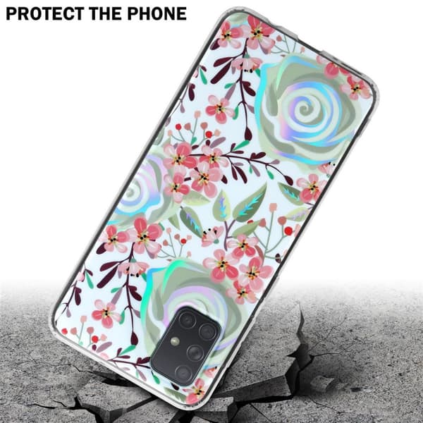 Samsung Galaxy A71 4G Suojakotelo TPU-silikonista valmistettu suojakuori jossa on kukkakuvioinen kuvio
