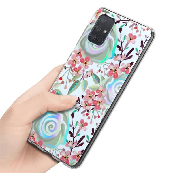 Samsung Galaxy A71 4G Suojakotelo TPU-silikonista valmistettu suojakuori jossa on kukkakuvioinen kuvio