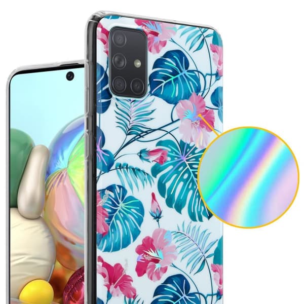 Samsung Galaxy A71 4G Skal Fodral av TPU-silikon med blommönster Mobilskydd